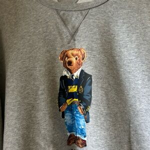 Stylish Gray Dog Sweater with Bear Design